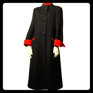 Vintage Pauline Trigère 1980s 2tone wool coat